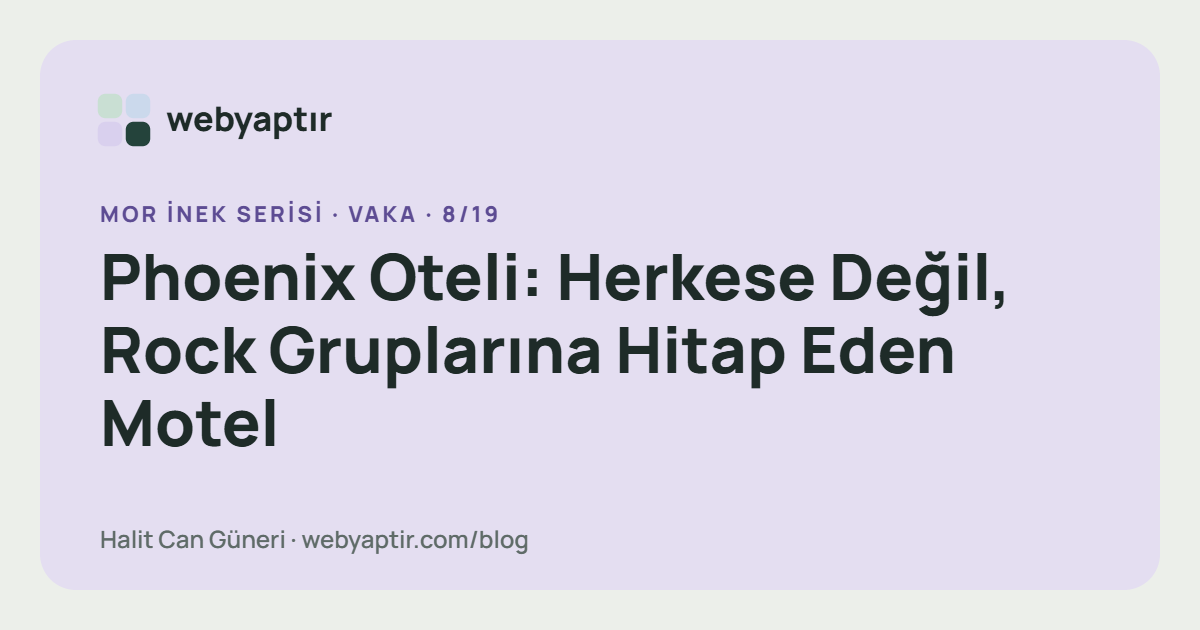 Phoenix Oteli: Herkese Değil, Rock Gruplarına Hitap Eden Motel